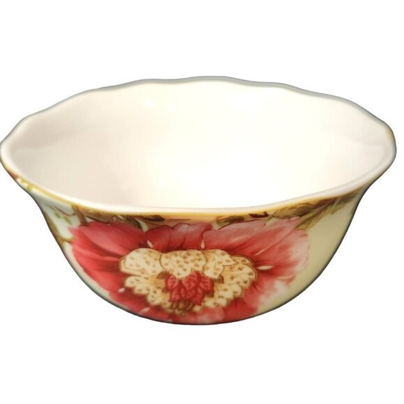 222 Fifth Lutece Fine China Bowl Floral Design Porcelain Soup or Salad Bowl - Picture 2 of 7
